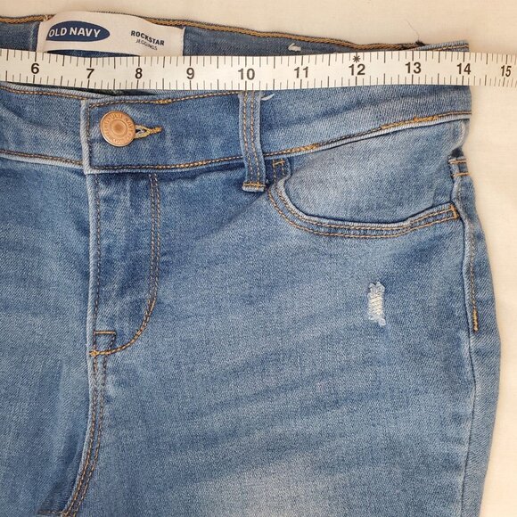 Old Navy Jeans Girls 14 Rockstar Jegging Skinny Mid Rise Ankle Distressed Faded - Picture 12 of 14